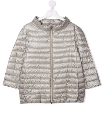 Herno Kids' Girls  Grey Polyamide Down Jacket