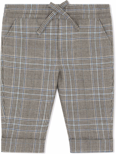 Dolce & Gabbana Babies' Houndstooth-check Straight Leg Trousers In Grey