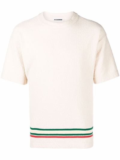 Jil Sander Stripe-detail T-shirt In Neutrals