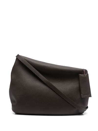 Marsèll Asymmetric Leather Shoulder Bag In Brown