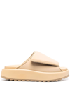 Gia Borghini Touch Strap Chunky Slides In Neutrals