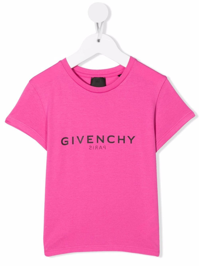 Givenchy Kids' Logo-print Short-sleeve T-shirt In Pink