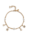 Jimmy Choo Women's Goldtone, Resin Pearl, & Crystal Charm Bracelet In Brass