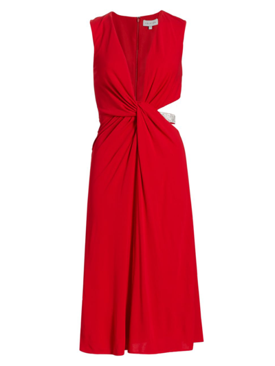 Halston Selena Matte Jersey Midi-dress In  Red