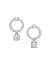 Swarovski Attract Rhodium-plated  Crystal Drop Earrings In Neutral