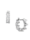 Swarovski Millenia Rhodium-plated Triangle-cut Crystal Small Hoop Earrings In Neutral