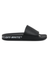 Off-white Towel Embroidery Slide Sandals In Black White