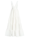 THEIA WOMEN'S REGINA TIERED CUT-OUT A-LINE GOWN