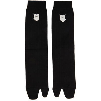 Maison Margiela Black & White Owl Bootleg Socks