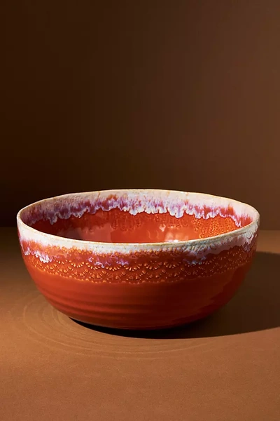 Anthropologie Old Havana Serving Bowl In Red