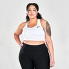 Nike Women's Dri-fit Swoosh Medium-support Non-padded Sports Bra (plus Size) In White/black