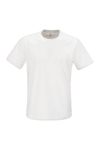 Brunello Cucinelli Cotton Jersey Slim Fit Crewneck T-shirt With "faux Layering" In White