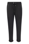 Brunello Cucinelli Cotton-silk Fleece Trousers With Shiny Pocket In Black
