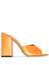 Paris Texas Anja 100mm Leather Mules In Orange