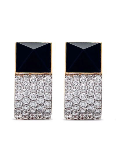 Roberto Coin 18kt Rose Gold Sauvage Privé Black Jade And Pave Diamond Earrings In Pink