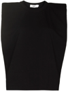 The Frankie Shop Womens Black Eva Padded Cotton-jersey Top L