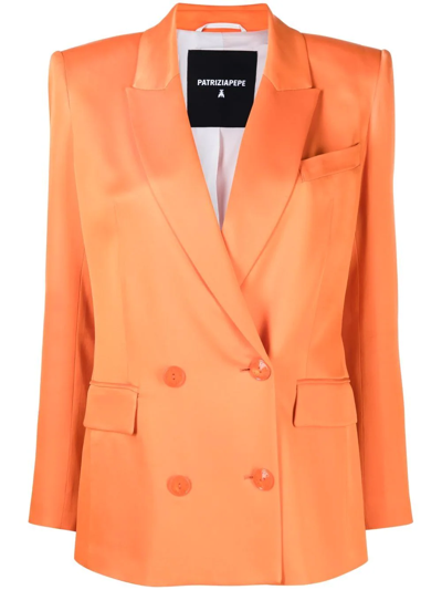 Patrizia Pepe Structured Shoulder Blazer In Arancione