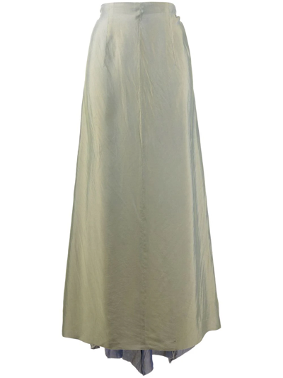 Pre-owned Chanel 2000s High-low Maxi Skirt In Green