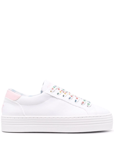 Chiara Ferragni Eyestar Motif Platform Sneakers In White