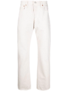 Levi's 501 Cotton Jeans In White With A Straight Leg In Neutrals