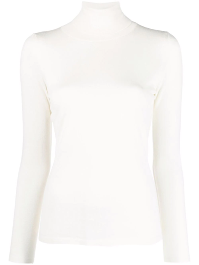 Liska Fine-knit Roll-neck Jumper In Neutrals