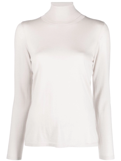 Liska Fine-knit Roll-neck Jumper In Neutrals