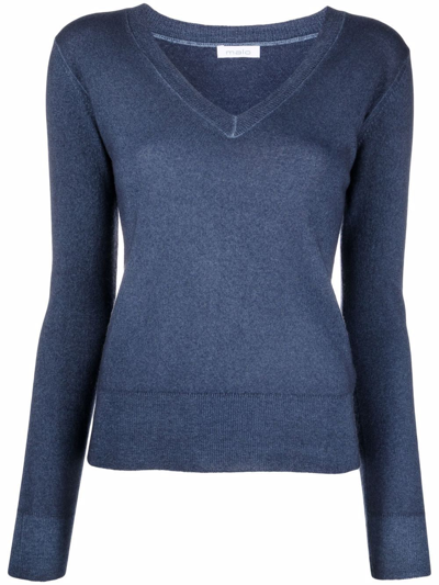 Malo V-neck Cashmere-blend Jumper In Blu