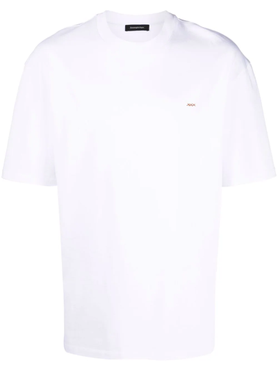 Ermenegildo Zegna Embroidered-logo Short-sleeve T-shirt In White