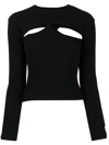ROKH RIBBED CUT-OUT TOP