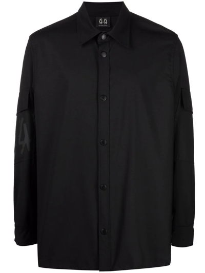 44 Label Group Stretch Virgin Wool Shirt - Atterley In Black