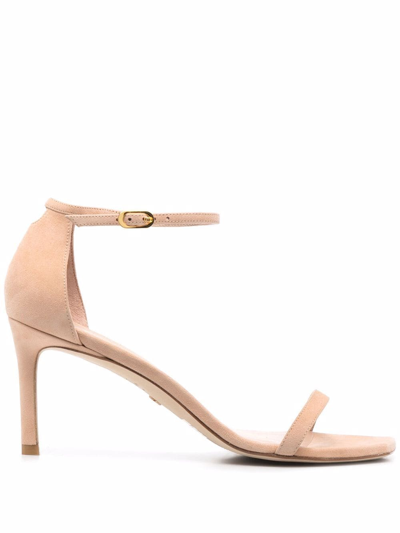 Stuart Weitzman Nunaked Open-toe Suede Sandals In Neutrals