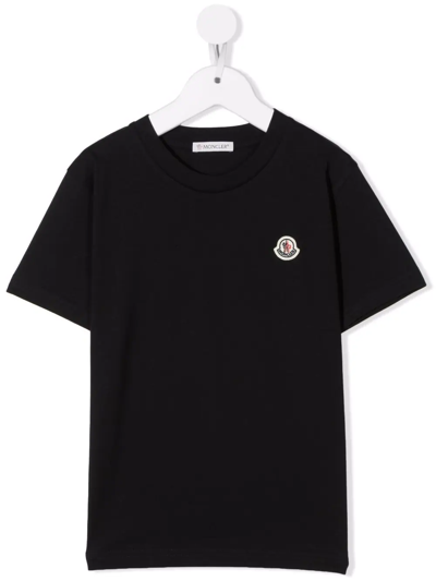 Moncler Kids' Logo-patch Short-sleeve T-shirt In Black