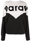Isabel Marant Étoile Houston Flocked Cotton-blend Jersey Sweatshirt In Faded Black