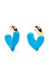 Sunnei Small Rubberized Hoop Earrings In Blue
