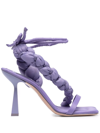 Sebastian Milano Braided Padded-strap 100mm Sandals In Lilac