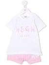 Msgm Logo-print Short Sets In White