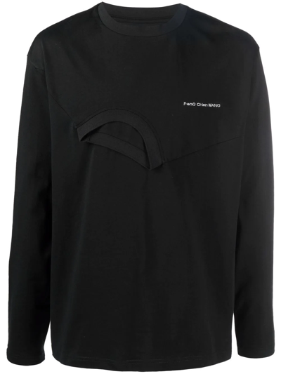 Feng Chen Wang Black Double Crewneck Sweatshirt