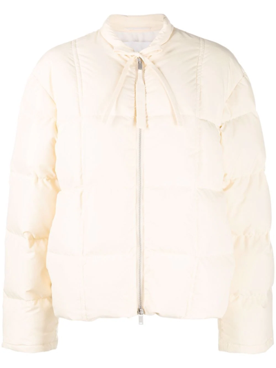 Jil Sander Quilted Puffer Jacket In Neutrals