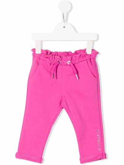 Givenchy Babies' Logo印花棉运动裤 In Pink