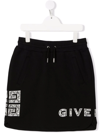 GIVENCHY LOGO-EMBROIDERED JERSEY SKIRT