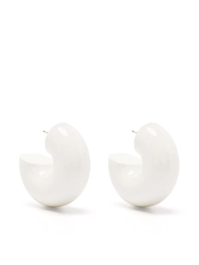 Uncommon Matters Beam Chunky Hoop Earrings In White