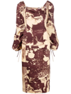 REJINA PYO SCENE-PRINT SQUARE-NECK DRESS