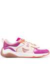 Hogan Purple And Ivory Leather Blend H597 Sneakers In White
