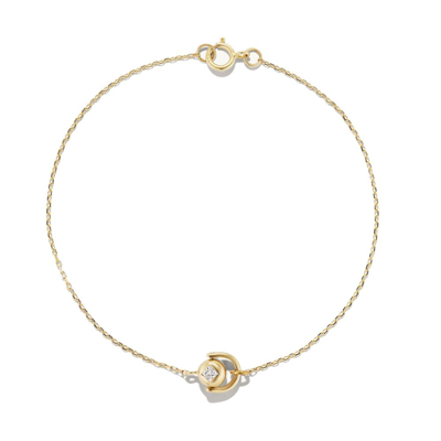 Sophie Ratner Diamond Sphere Bracelet In Yellow Gold,white Diamonds