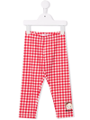 Monnalisa Gingham Cotton-blend Leggings In Red