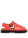 Camper Brutus Woven Sandals In Red