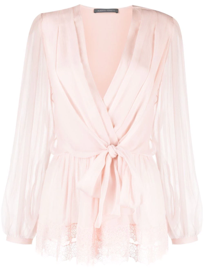 Alberta Ferretti Wrap-style Blouse In Pink