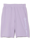 Mm6 Maison Margiela Logo-embroidered Cotton Track Shorts In Purple