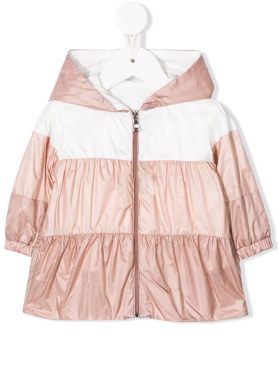 Moncler Babies' Colour Block Hooded Jacket In Pink