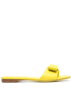 Ferragamo Vara Bow Open-toe Sandals In Yellow